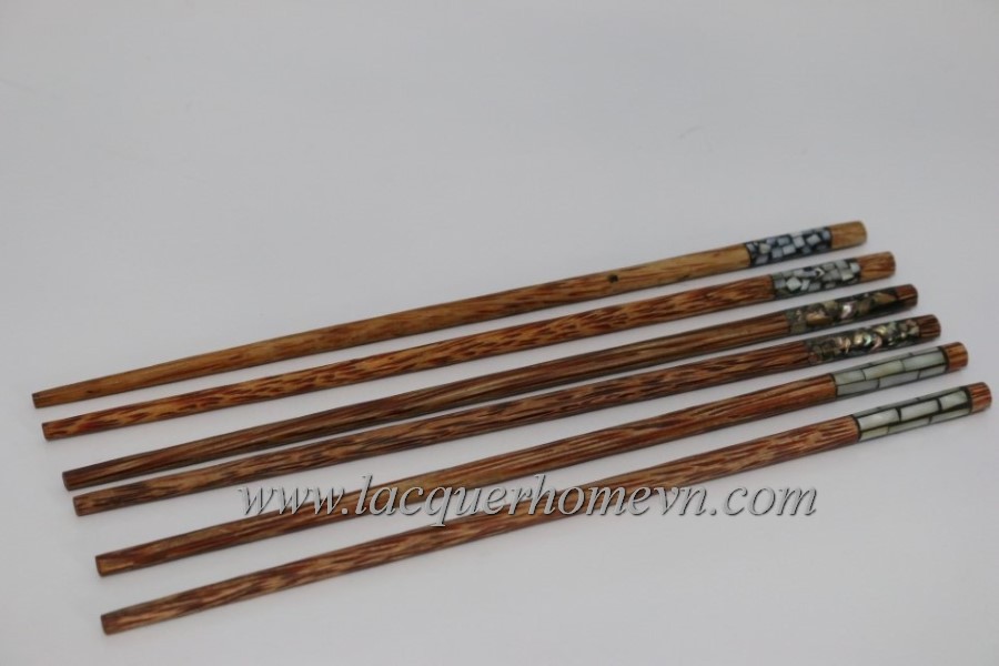 Mother of pearl inlay wood chopsticks